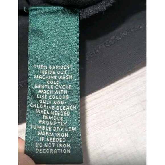 Lauren Ralph Lauren Long Sleeve T Shirt Embroidered Logo Women's Sz Large Black - Picture 4 of 8